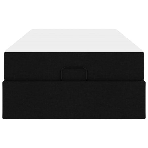 vidaXL Bed Frame with Mattress 2 pcs Black Fabric