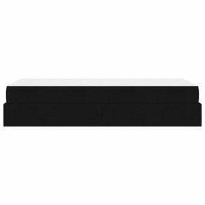 vidaXL Bed Frame with Mattress 2 pcs Black Fabric