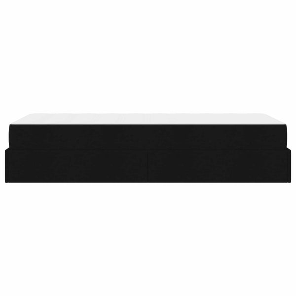 vidaXL Bed Frame with Mattress 2 pcs Black Fabric