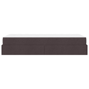 vidaXL Bed Frame with Mattress 2 pcs Light Brown Fabric
