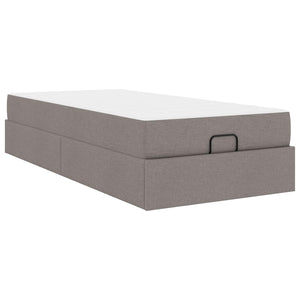 vidaXL Bed Frame with Mattress 2 pcs Taupe Fabric