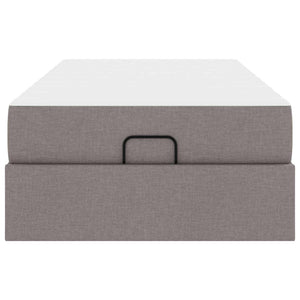 vidaXL Bed Frame with Mattress 2 pcs Taupe Fabric