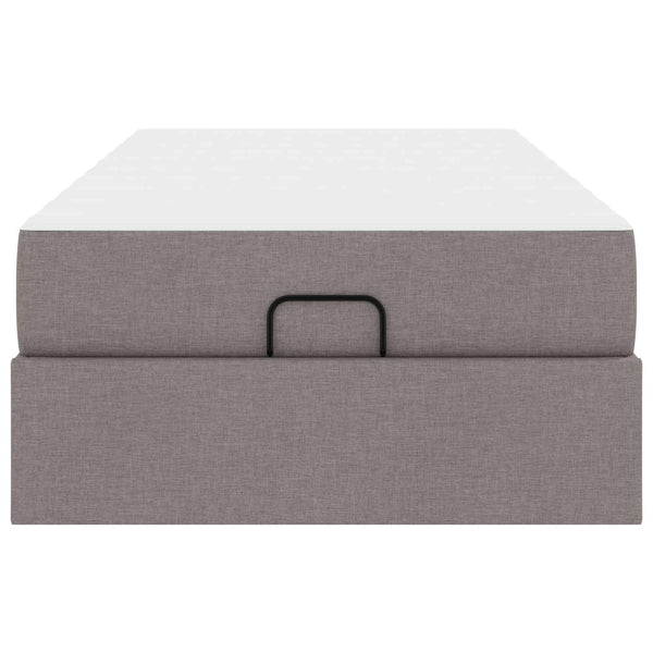 vidaXL Bed Frame with Mattress 2 pcs Taupe Fabric