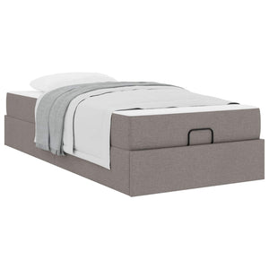 vidaXL Bed Frame with Mattress 2 pcs Taupe Fabric