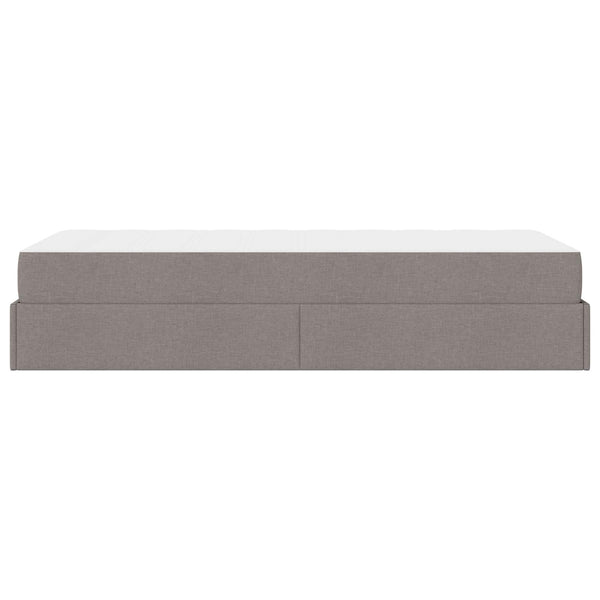 vidaXL Bed Frame with Mattress 2 pcs Taupe Fabric