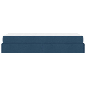 vidaXL Bed Frame with Mattress 2 pcs Blue Fabric