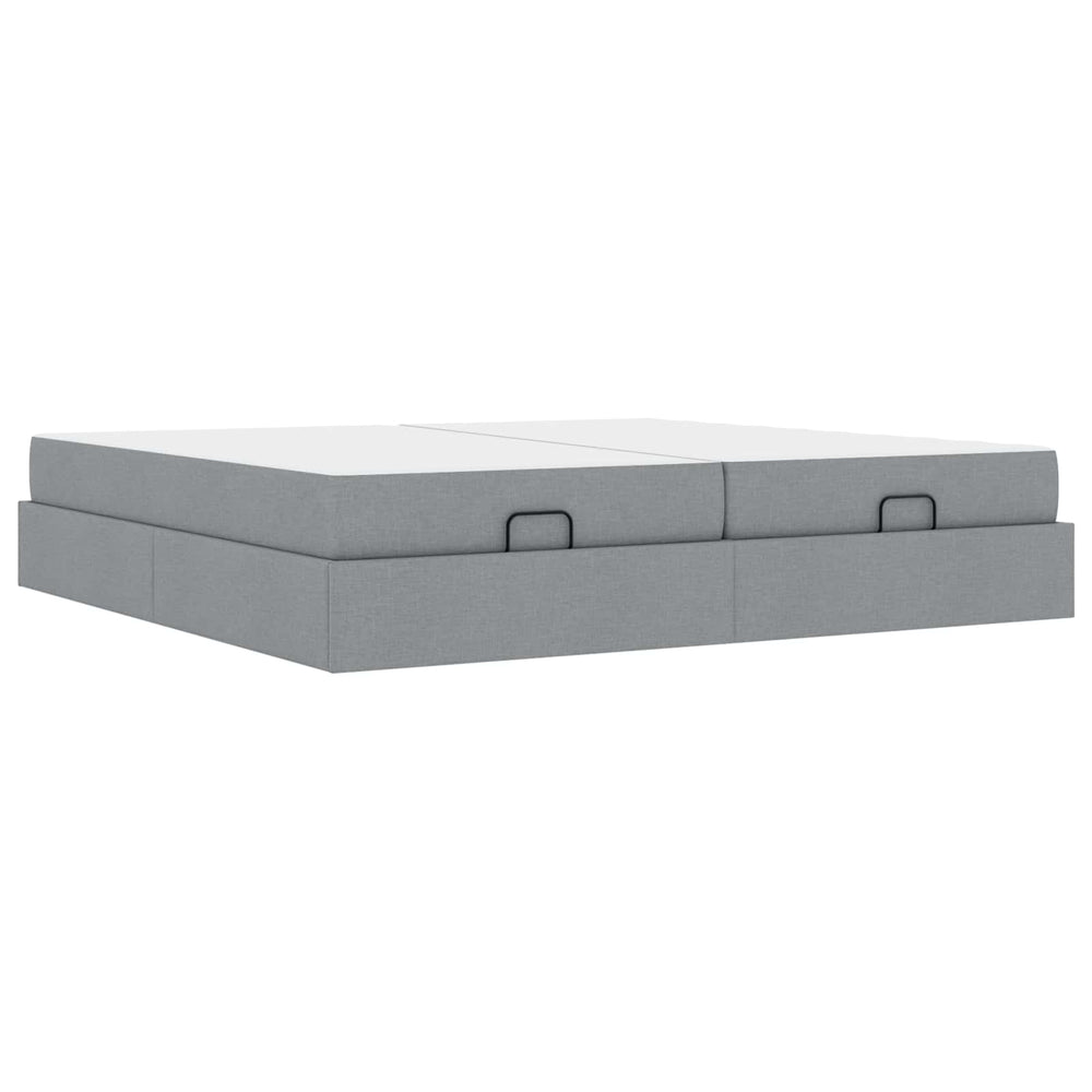 vidaXL Bed Frame with Mattress with Mattress 2 pcs Light Grey Fabric