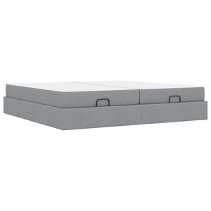 vidaXL Bed Frame with Mattress with Mattress 2 pcs Light Grey Fabric