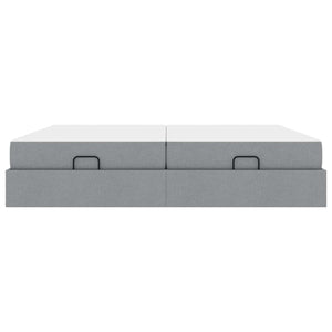 vidaXL Bed Frame with Mattress with Mattress 2 pcs Light Grey Fabric