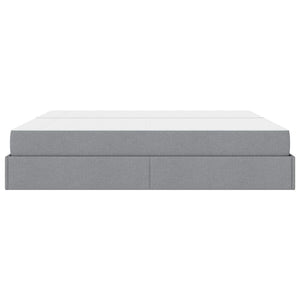 vidaXL Bed Frame with Mattress with Mattress 2 pcs Light Grey Fabric