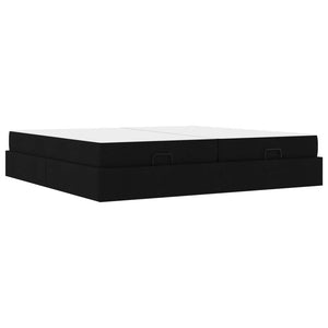 vidaXL Bed Frame with Mattress with Mattress 2 pcs Black Fabric