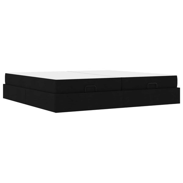vidaXL Bed Frame with Mattress with Mattress 2 pcs Black Fabric