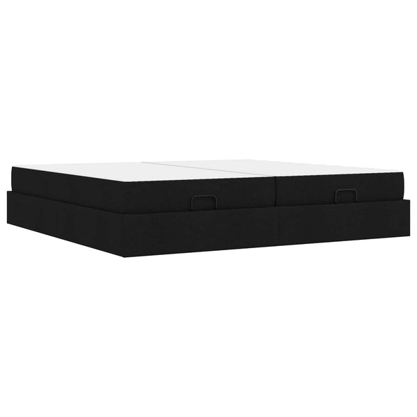 vidaXL Bed Frame with Mattress with Mattress 2 pcs Black Fabric