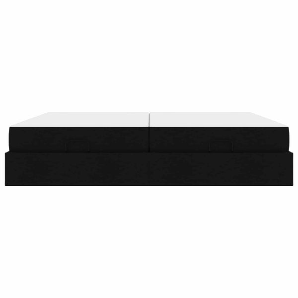 vidaXL Bed Frame with Mattress with Mattress 2 pcs Black Fabric