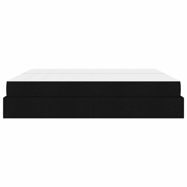 vidaXL Bed Frame with Mattress with Mattress 2 pcs Black Fabric