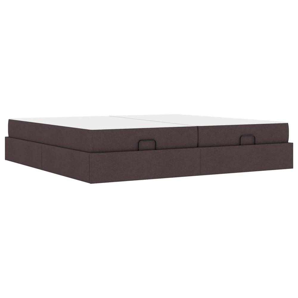 vidaXL Bed Frame with Mattress with Mattress 2 pcs Light Brown Fabric