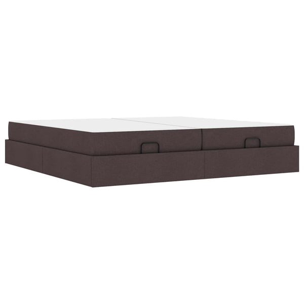 vidaXL Bed Frame with Mattress with Mattress 2 pcs Light Brown Fabric
