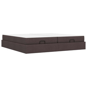 vidaXL Bed Frame with Mattress with Mattress 2 pcs Light Brown Fabric