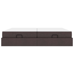 vidaXL Bed Frame with Mattress with Mattress 2 pcs Light Brown Fabric