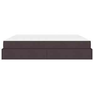 vidaXL Bed Frame with Mattress with Mattress 2 pcs Light Brown Fabric