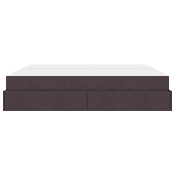 vidaXL Bed Frame with Mattress with Mattress 2 pcs Light Brown Fabric