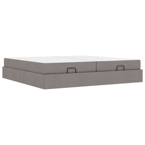 vidaXL Bed Frame with Mattress with Mattress 2 pcs Taupe Fabric