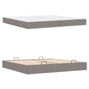 vidaXL Bed Frame with Mattress with Mattress 2 pcs Taupe Fabric