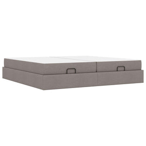 vidaXL Bed Frame with Mattress with Mattress 2 pcs Taupe Fabric