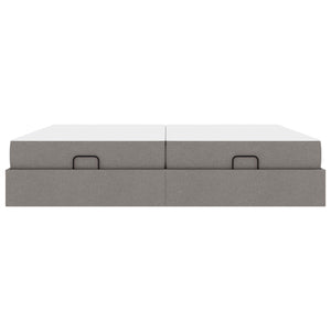 vidaXL Bed Frame with Mattress with Mattress 2 pcs Taupe Fabric