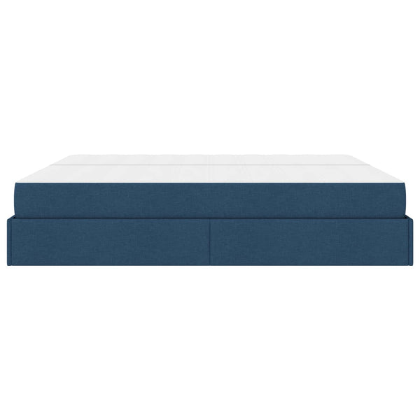 vidaXL Bed Frame with Mattress with Mattress 2 pcs Blue Fabric