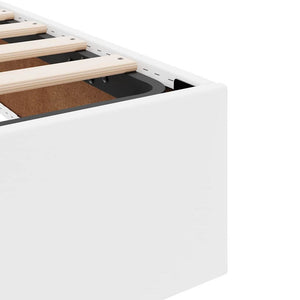 vidaXL Storage Bed with Mattress with Mattress 2 pcs White Leather