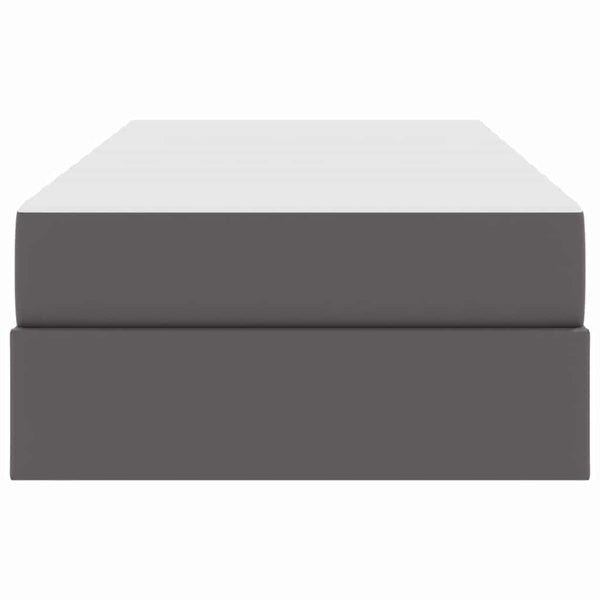 vidaXL Storage Bed with Mattress with Mattress 2 pcs Grey Leather