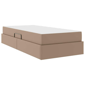 vidaXL Storage Bed with Mattress 2 pcs Cappuccino Leather