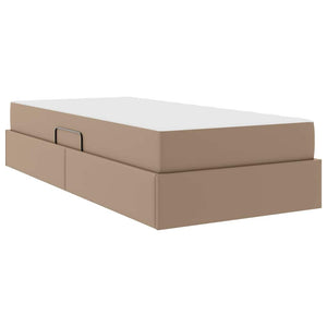 vidaXL Storage Bed with Mattress 2 pcs Cappuccino Leather