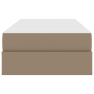 vidaXL Storage Bed with Mattress 2 pcs Cappuccino Leather