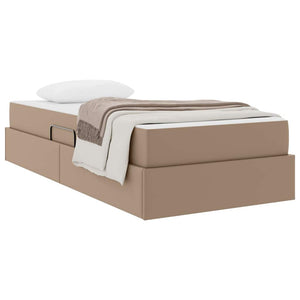 vidaXL Storage Bed with Mattress 2 pcs Cappuccino Leather