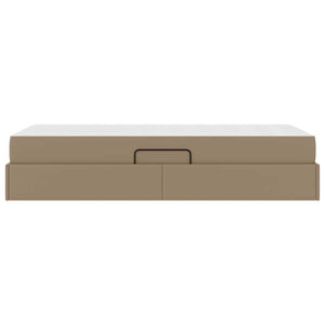 vidaXL Storage Bed with Mattress 2 pcs Cappuccino Leather