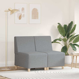 vidaXL Modular Armless Sofa 2 pcs Light Grey 55 x 74 x 82 cm Fabric