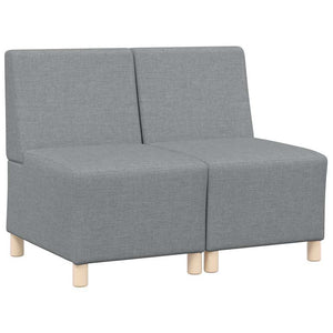 vidaXL Modular Armless Sofa 2 pcs Light Grey 55 x 74 x 82 cm Fabric