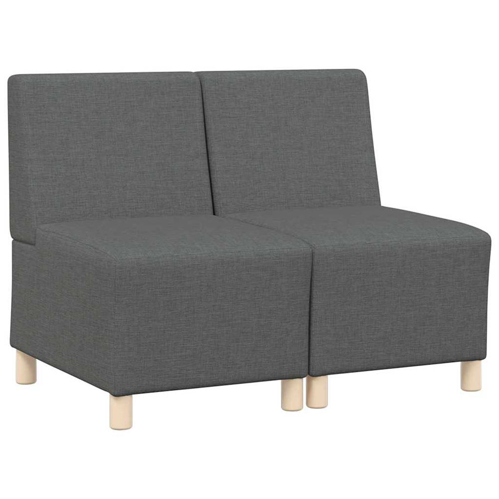vidaXL Modular Armless Sofa 2 pcs Dark Grey 55 x 74 x 82 cm Fabric