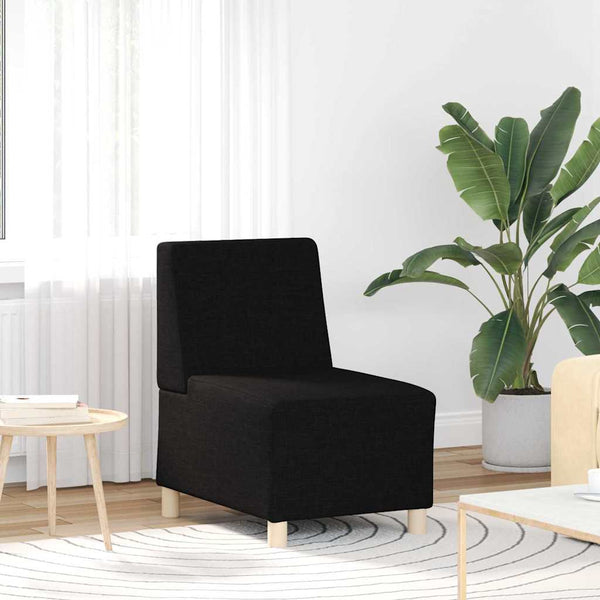 vidaXL Modular Armless Sofa 2 pcs Black 55 x 74 x 82 cm Fabric