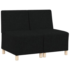 vidaXL Modular Armless Sofa 2 pcs Black 55 x 74 x 82 cm Fabric