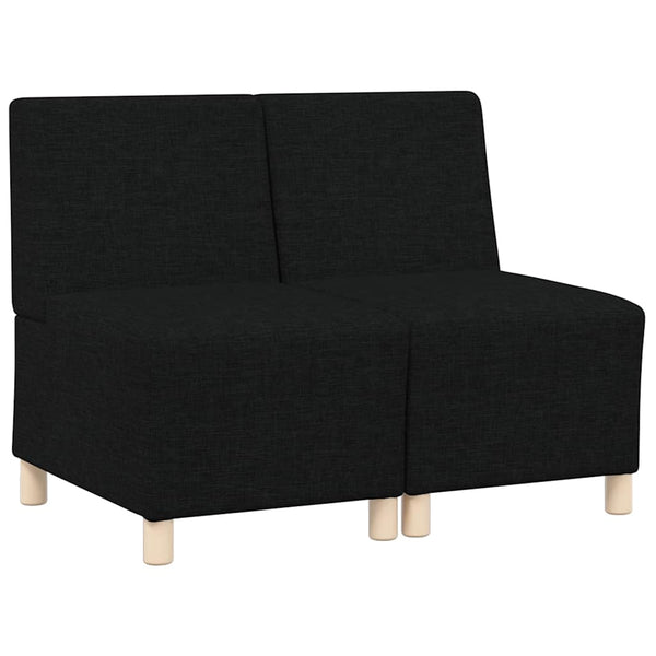 vidaXL Modular Armless Sofa 2 pcs Black 55 x 74 x 82 cm Fabric