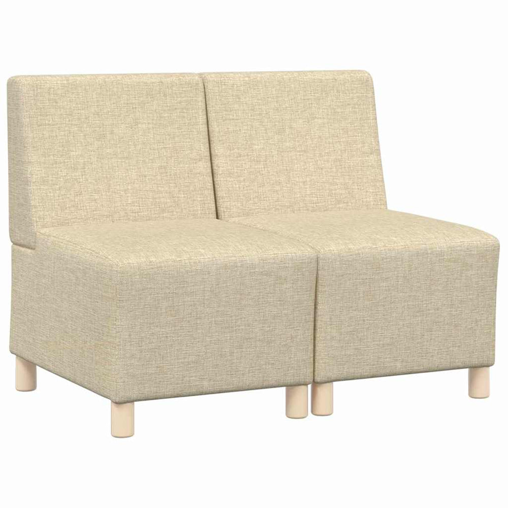 vidaXL Modular Armless Sofa 2 pcs Cream 55 x 74 x 82 cm Fabric