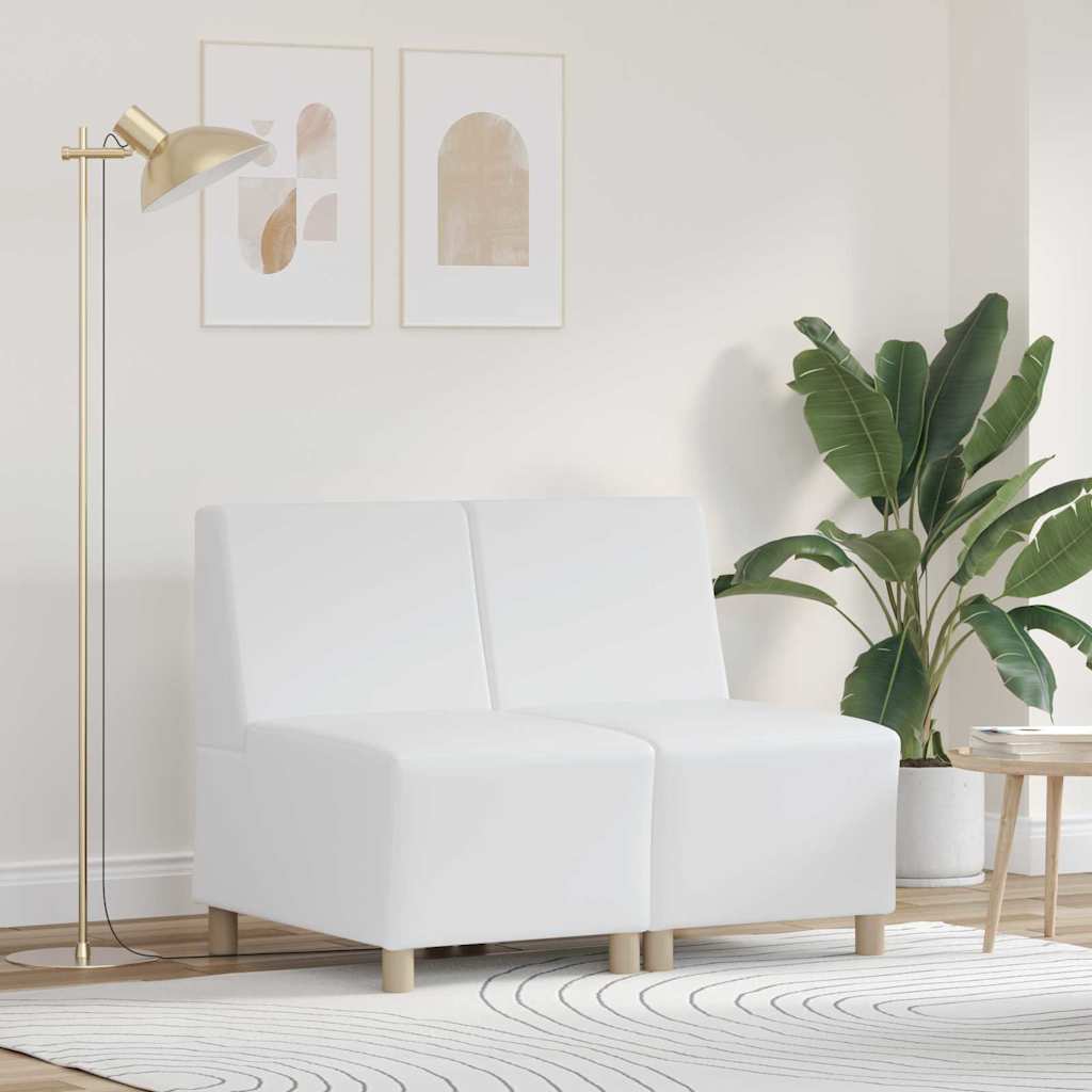 vidaXL Modular Armless Sofa 2 pcs White 55 x 74 x 82 cm Faux Leather