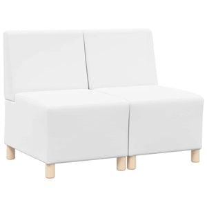 vidaXL Modular Armless Sofa 2 pcs White 55 x 74 x 82 cm Faux Leather
