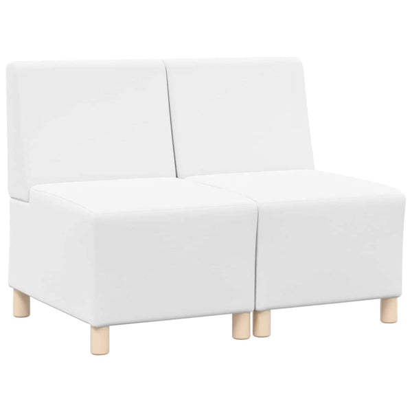 vidaXL Modular Armless Sofa 2 pcs White 55 x 74 x 82 cm Faux Leather