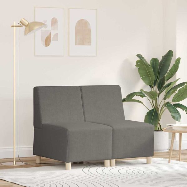vidaXL Modular Armless Sofa 2 pcs Light Gray 55 x 74 x 82 cm