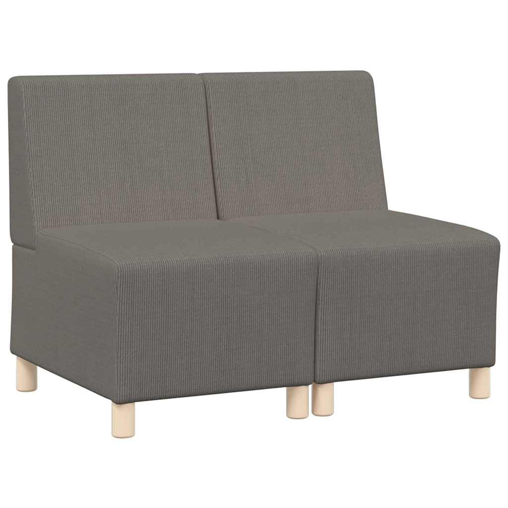vidaXL Modular Armless Sofa 2 pcs Light Gray 55 x 74 x 82 cm