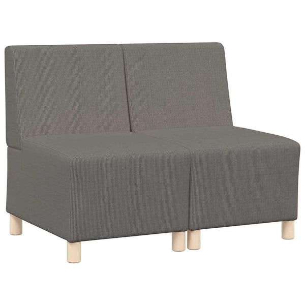 vidaXL Modular Armless Sofa 2 pcs Light Gray 55 x 74 x 82 cm